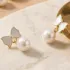 Pearl Drop Bow Earrings